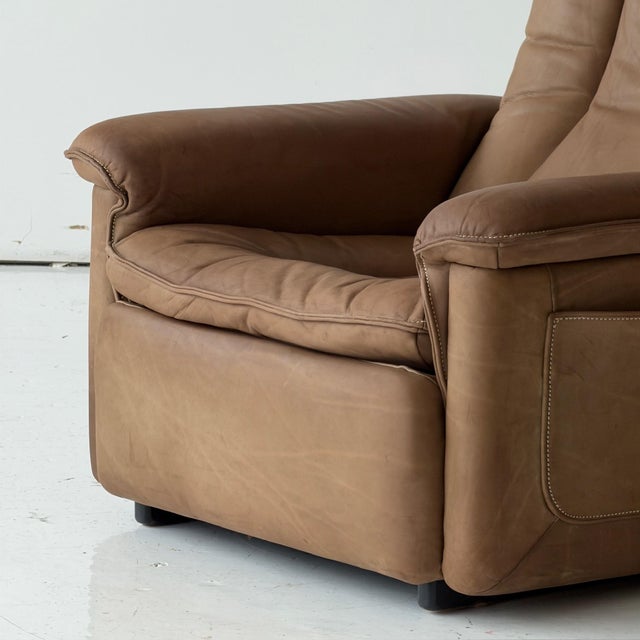 c. 1970s. Switzerland. Full buffalo leather construction, matching sofa available.