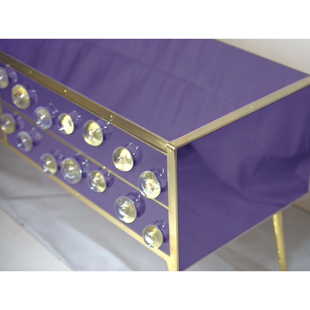 Contemporary Purple Sideboard with Murano Glass from Justfurnituress SRL For Sale - Image 3 of 6