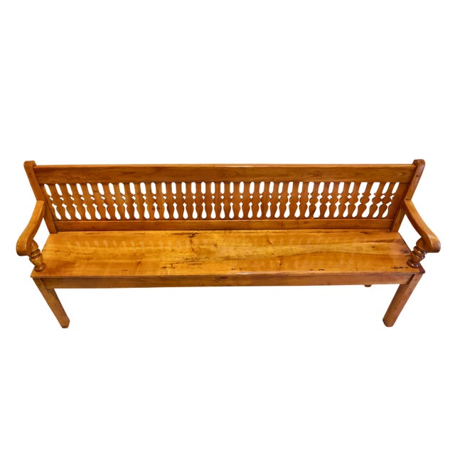 Biedermeier Bench in Cherrywood, South Germany, 1830 For Sale - Image 10 of 10