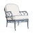 Brown Jordan Calcutta Lounge Chair in Sapphire with Sea Salt and Navy Welt Cushions For Sale