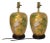 Vintage Hollywood Regency Style Hand-Painted Yellow Ceramic Bird and Bamboo Table Lamps - a Pair For Sale