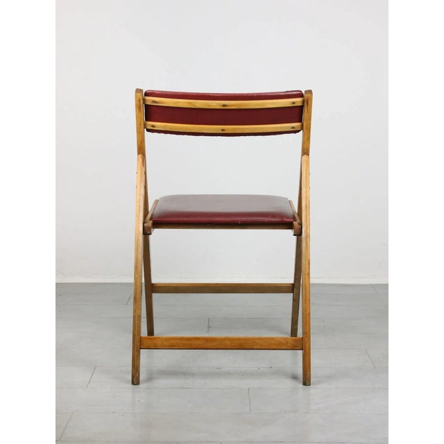 Gio Ponti Vintage Red Eden Folding Chair by Gio Ponti For Sale - Image 4 of 14