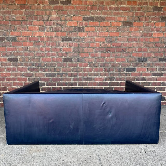 Joseph D’Urso for Knoll Leather Even Arm Sofa Loveseat – Overscale For Sale - Image 9 of 12