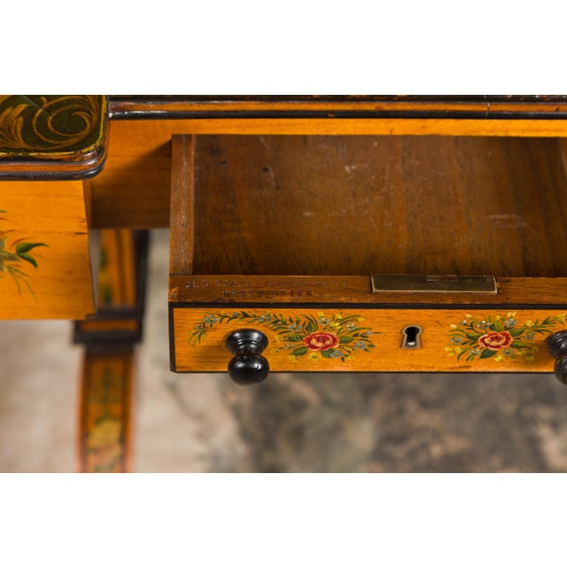 English English 19th Century Satinwood Table with Tilt Top Writing Area and Checkerboard For Sale - Image 3 of 12
