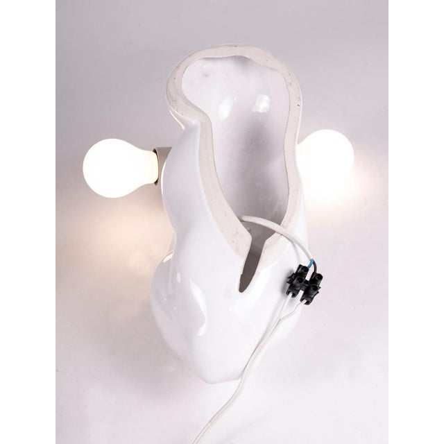 Black & White Ceramic Biceps Wall Lights, Germany, 1980s, Set of 2 For Sale - Image 6 of 8