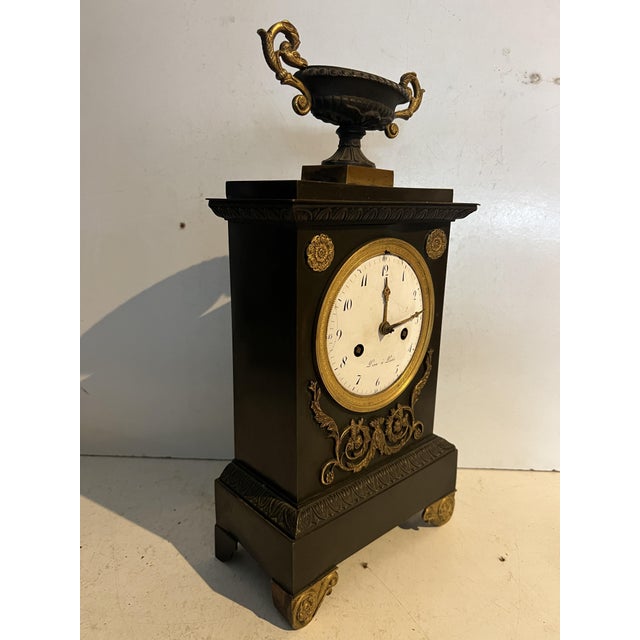 Bronze Clock with Green Patina, 1800s For Sale - Image 16 of 18