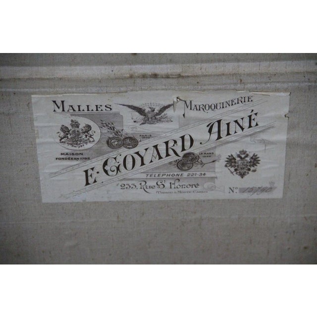 Vintage Trunk in Brown Canvas from Goyard, 1920s For Sale - Image 17 of 18