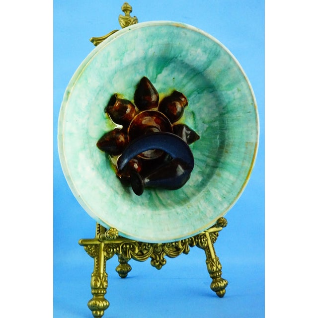 Modernist Art Ceramic Majolica Plate attributed to Jerome Massier, Vallauris, France, 1960s For Sale - Image 4 of 18