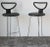 Nobu Tanigawa for Fasem Italy "Nardis" Black Bar Stools with Back- A Pair For Sale - Image 9 of 13