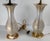 Mid 20th Century Mid-Century Pair of Italian Murano White and Clear Latticinio Lamps With Gilding For Sale - Image 5 of 12