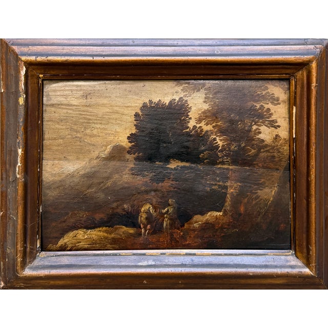 Rural Landscape with Figures, Oil on Canvas, 18th Century For Sale - Image 6 of 6