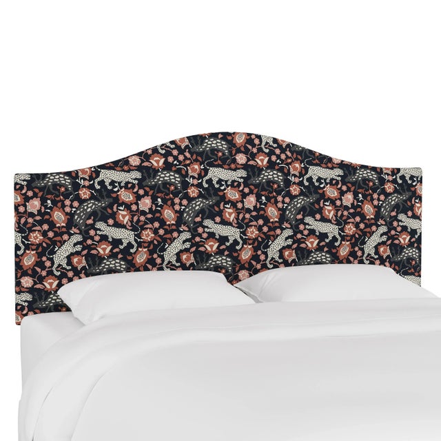 Kenmore Headboard in Coral Navy Leopard, California King For Sale In Chicago - Image 6 of 6