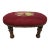 Antique Oval Embroidered Top Marron Footstool For Sale