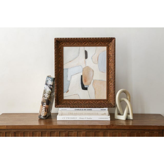 Original Framed Abstract Painting in Antique Gold Frame For Sale - Image 13 of 15