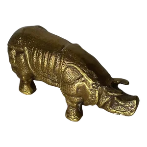Vintage Brass Hippopotamus Figure
