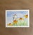 A delicate watercolor featuring a small songbird perched gracefully among golden coneflowers beneath a soft summer sky....