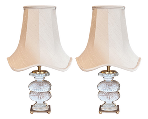 Glass Table Lamps with Urns from Maison Baguès, 1950s, Set of 2