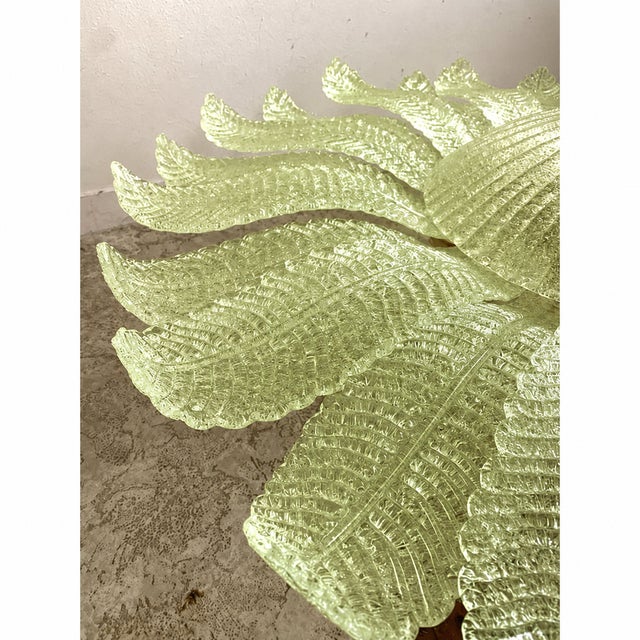 Glass Contemporary Venetian Sunflwer Murano Glass Green Flush Mount For Sale - Image 7 of 7