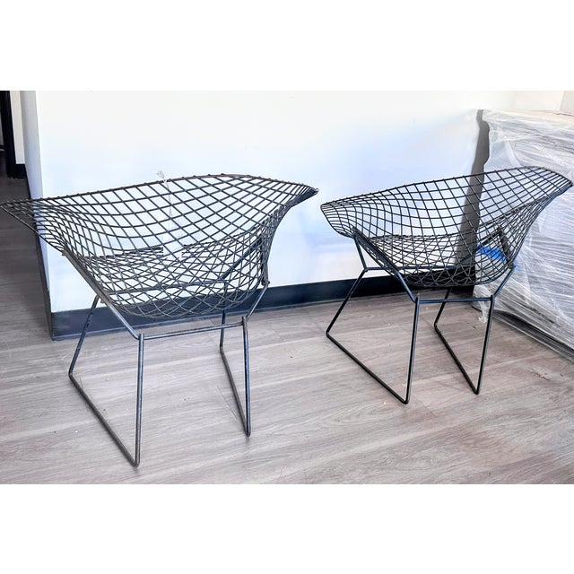 Original Harry Bertoia "Diamond" Lounge Chairs for Knoll International For Sale - Image 13 of 17