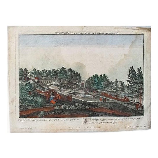 1750 Probst View of a Park by Butterberg Hill in Germany For Sale
