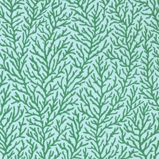 Harlequin Atoll Wallpaper in Seaglass/Emerald For Sale