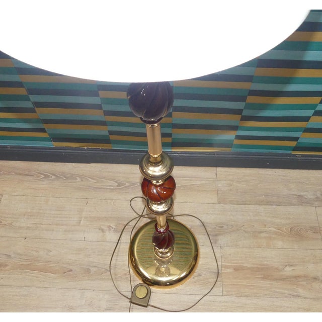 Metal Brass and Ceramic Floor Lamp, 1970s For Sale - Image 7 of 8