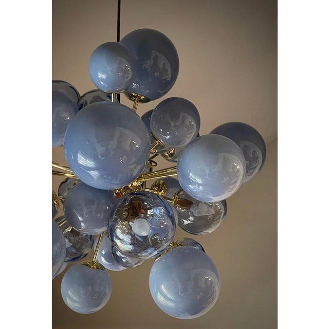 Metal Midcentury Chandelier in Blue, 2000 For Sale - Image 7 of 11
