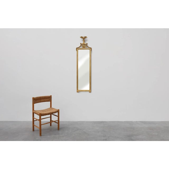 Vintage Gilded Wooden Mirror with Eagle on Top, 1950s For Sale - Image 4 of 14