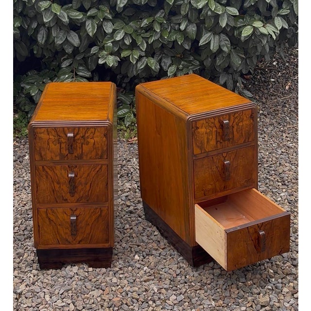 Wood Art Deco Nightstands, 1930s, Set of 2 For Sale - Image 7 of 8