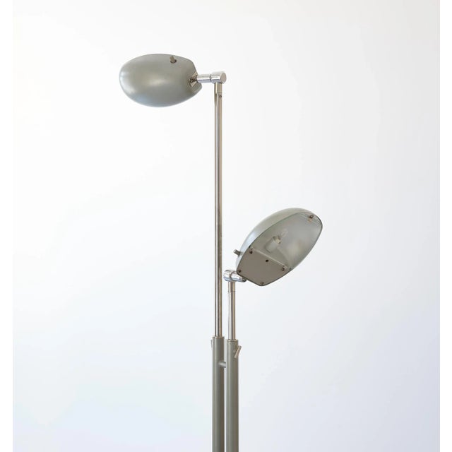 Metal Italian Industrial Doctor's Floor Lamp in Metal and Glass, 1970s For Sale - Image 7 of 9