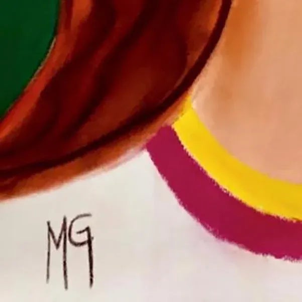 Paper 2017 “Cubana” Contemporary Expressionist Pastel Portrait Drawing on Paper by Maria Grazia Facciolà For Sale - Image 7 of 7