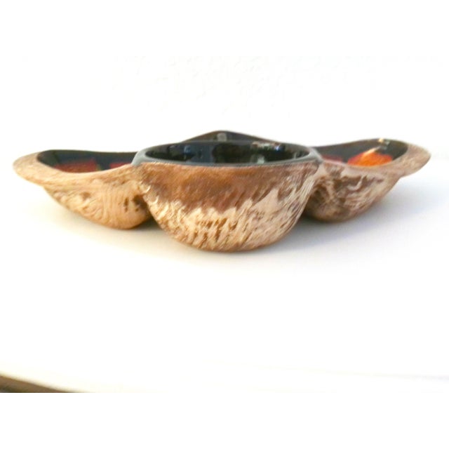 California Pottery MCM California Pottery Sequoia Ware Divided Bowl For Sale - Image 4 of 6