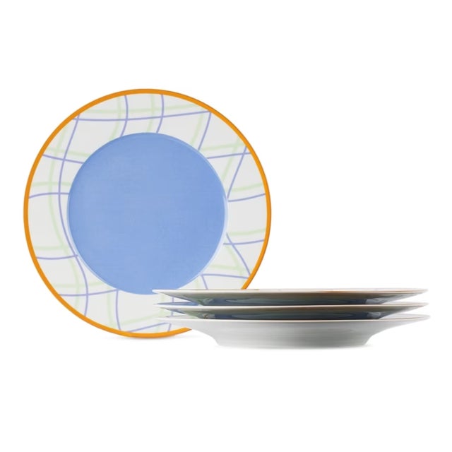 Set a lively tablescape with The Grid Collection’s unexpected pairing of soft pastels with bold amber, along with its...
