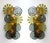 Pair of wall lights lamps sconces in brass and spiral discs Murano glass, Contemporary work from a small italian design...