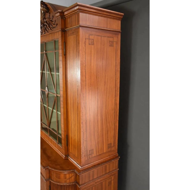 Late 19th Century Antique Satinwood Cabinet, Single Door and Feather Plumes at Top For Sale - Image 5 of 7
