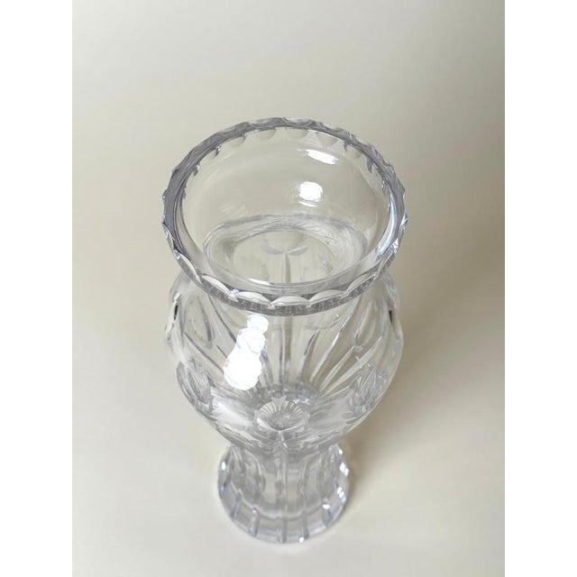Large Art Deco German Hand-Cut Crystal Thistle Vase, 1920s For Sale - Image 8 of 15