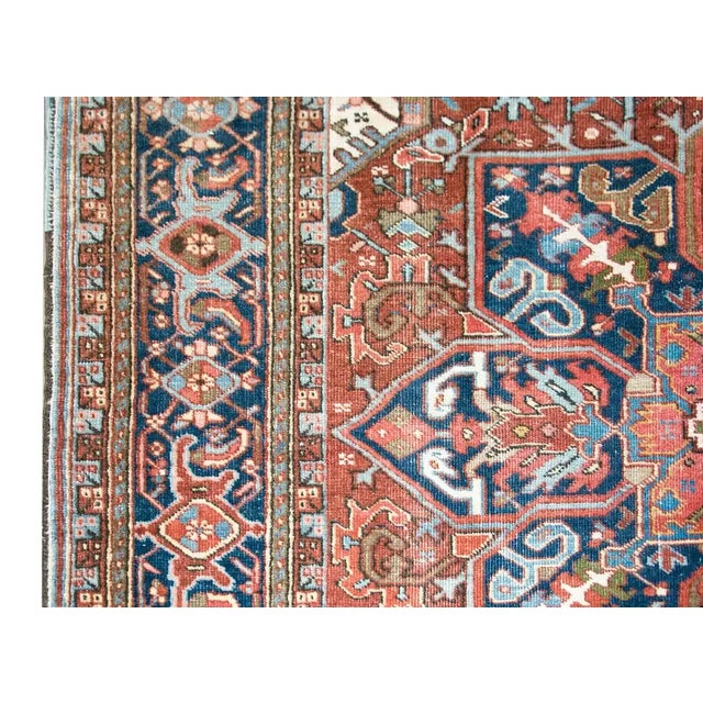Early 20th Century Persian Heriz Rug For Sale - Image 9 of 13