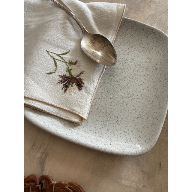 Ceramic Vintage Glidden Pottery Speckled Square Plates – Mid-Century California Stoneware, Set of 2 For Sale - Image 7 of 9