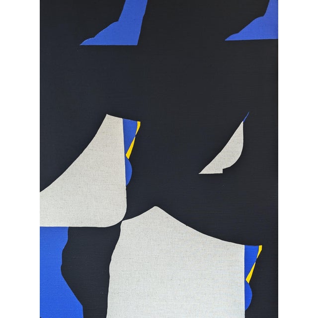 Emmanuel Araujo "Bourges" Contemporary Blue, Yellow & Black Geometric Abstract Painting, 2018 For Sale In Houston - Image 6 of 10