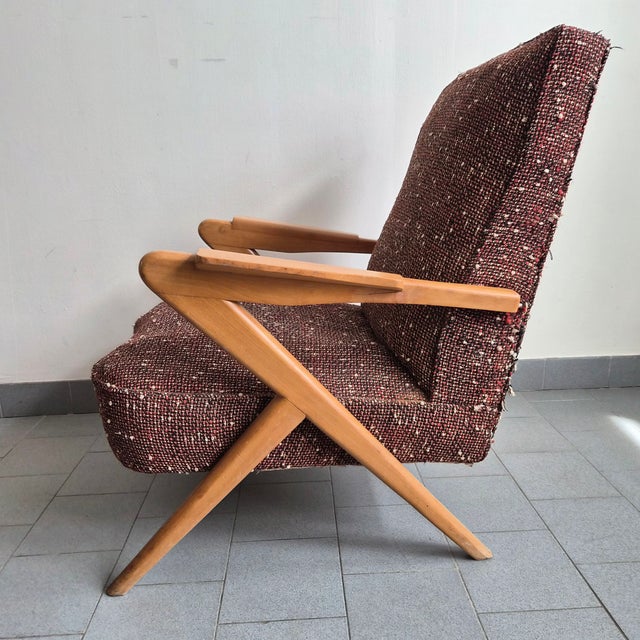 Mid-Century Modern French Compass Feet Chairs in Beech from Erton, 1950s, Set of 2 For Sale - Image 13 of 15