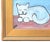 Charming folk-art kitten cat portrait study, oil on artist canvas panel. Signed by the artist "Diaz" in the lower left...