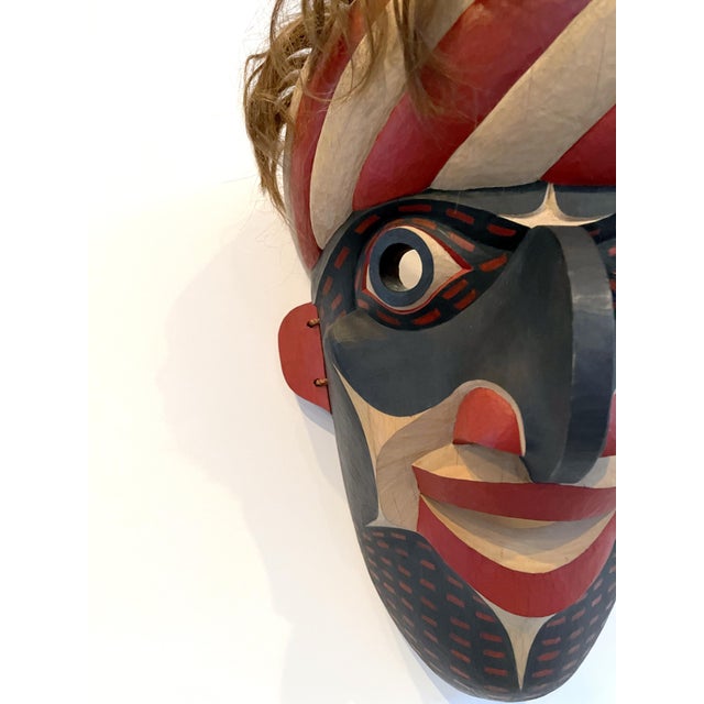1990s Carved Tribal Mask from Pacific Northwest Coast by David Frankel For Sale - Image 5 of 9