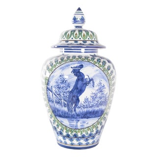 Vase with Lid in Alfe Porcelain, Portugal, 1950s For Sale