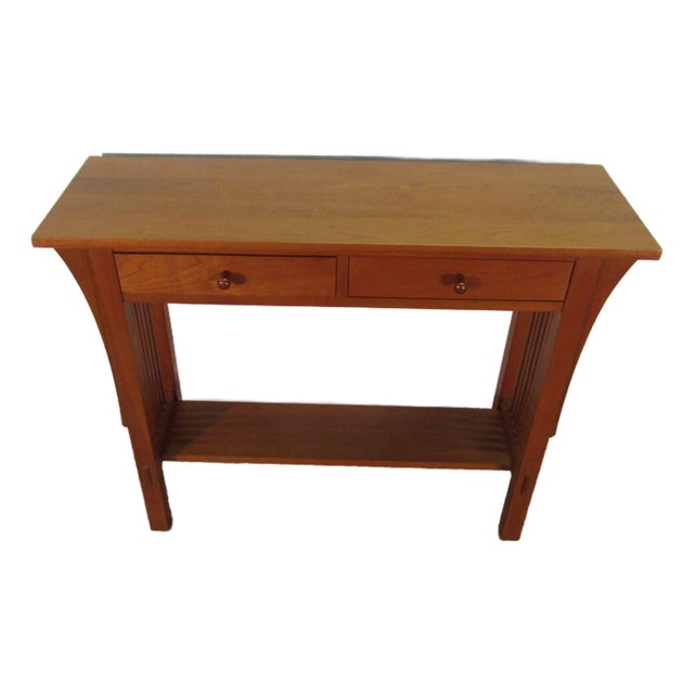 Stickley Solid Cherry Mission Arts and Crafts Style Console Table For Sale