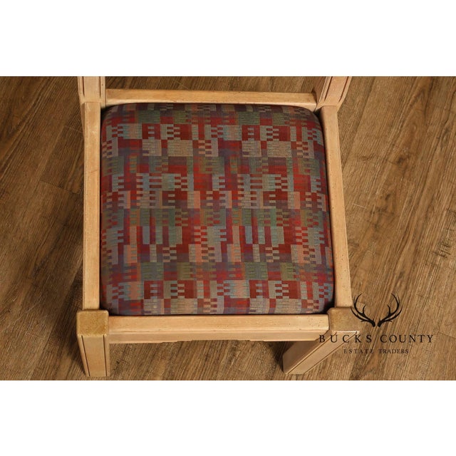 Wood Southwest Style Vintage Set of Six Carved Pine Dining Chairs For Sale - Image 7 of 18