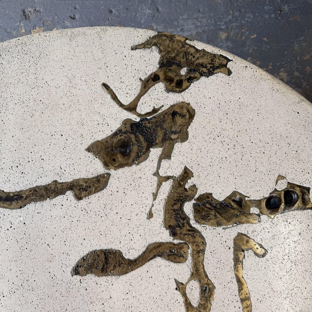 Bronze Late 20th Century Silas Seandel Signed "Terra" Cast Concrete and Bronze Coffee or Cocktail Table For Sale - Image 8 of 14