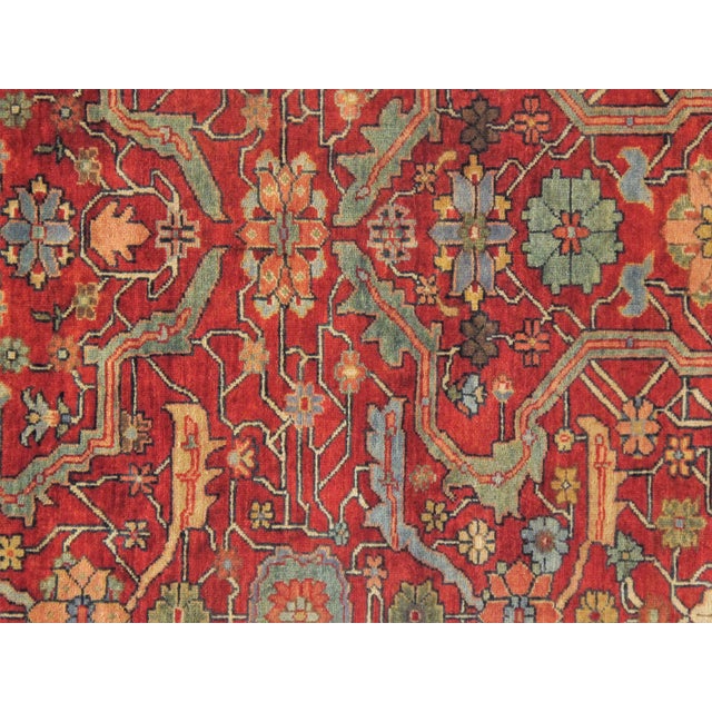 Indo Serapi design rug. Handmade Hand-knotted in fine lambswool. Lamb's Wool on a Cotton Foundation Vegetable Dyed Hand-...