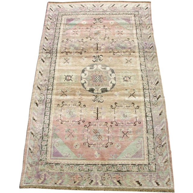 19th Century Geometric Design Samarkand Rug For Sale - Image 9 of 9
