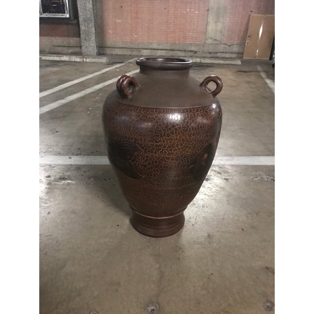 Extra Large Hand Carved & Hand Painted Ceramic Stone Floor Vase Chairish