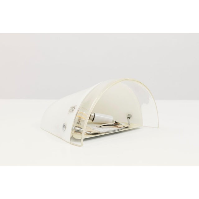 Mid-Century Modern 1960s Handcrafted Leucos Italian Milky White 1960s Sconces - a Pair For Sale - Image 3 of 7